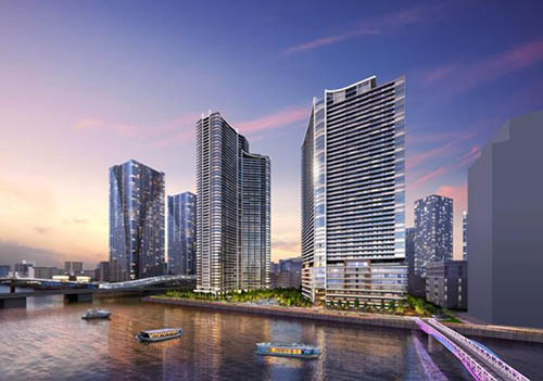 品川区の鍛治工事　有限会社ユニオンテック 「勝どき駅前地区（再）特定業務代行建設工事（施設建築物建設工事）」の施工事例写真